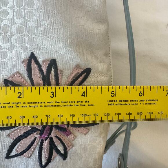 Coach Floral Bee Design Limited Edition Handbag Canvas 9" Purse Charm Spring - Picture 12 of 13